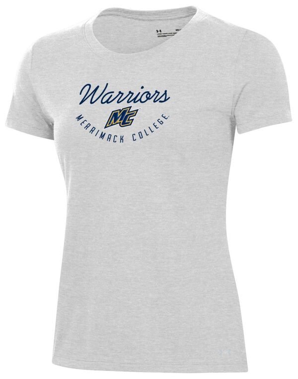 アンダーアーマー レディース Tシャツ トップス Under Armour Women's Merrimack Warriors Silver Performance Cotton T-Shirtの通販は