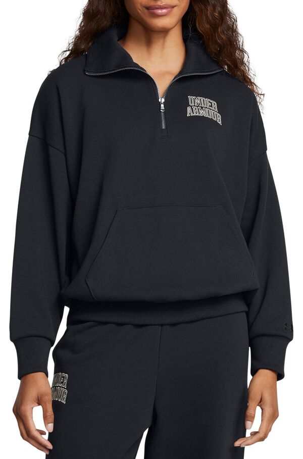アンダーアーマー レディース パーカー・スウェット アウター Under Armour Women's Icon Heavyweight Terry Oversized ? Zip Blackの通販は
