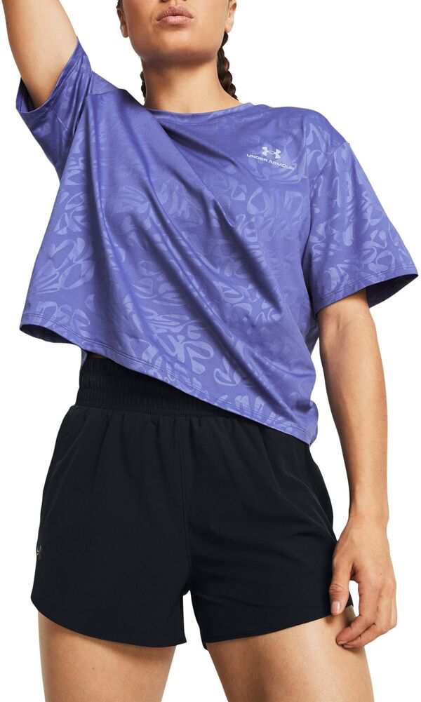 アンダーアーマー レディース Tシャツ トップス Under Armour Women's Vanish Energy Emboss Crop T-Shirt Starlight/Celeste