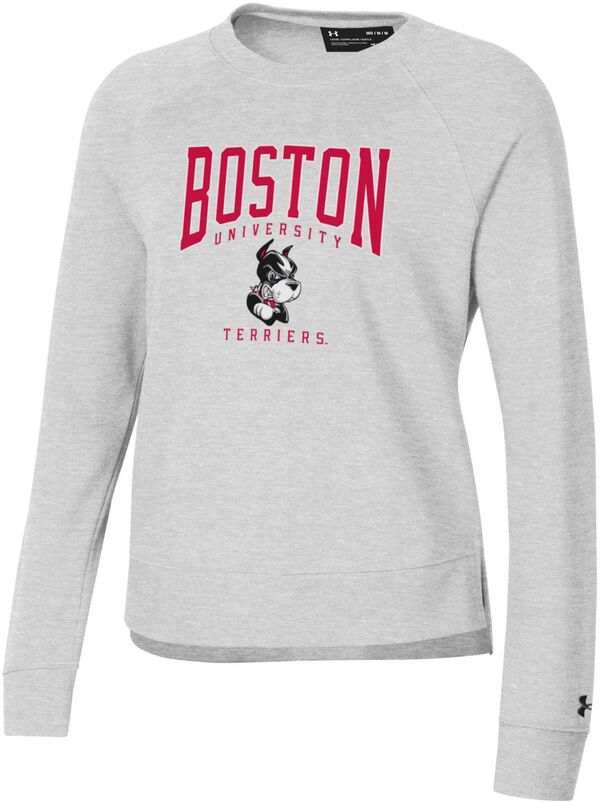 アンダーアーマー レディース パーカー・スウェット アウター Under Armour Women's Boston Terriers Silver Rival Fleece Crew Pulloverの通販は