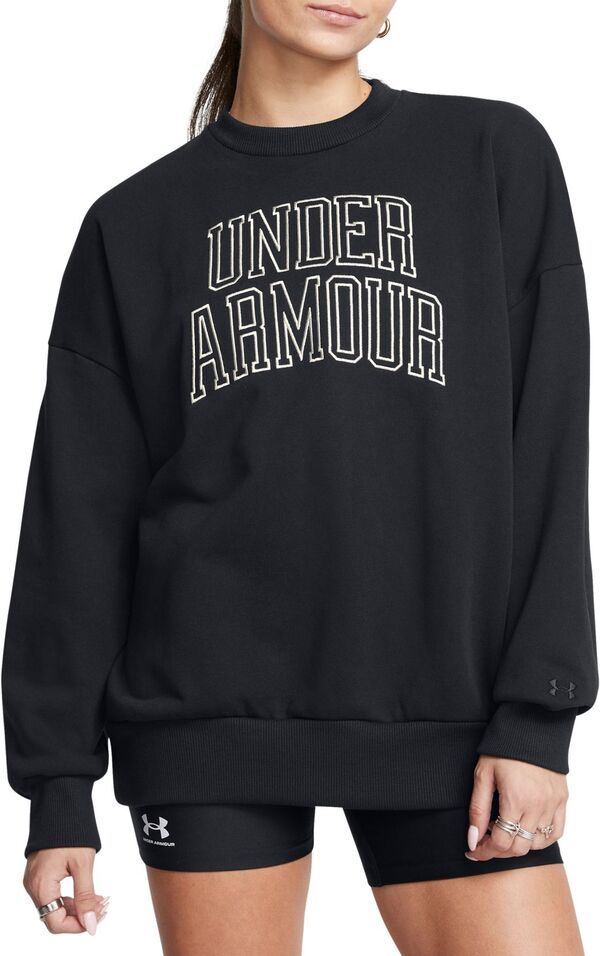 アンダーアーマー レディース パーカー・スウェット アウター Under Armour Women's Icon Heavyweight Terry Oversized Crewneck Sweatshの通販は