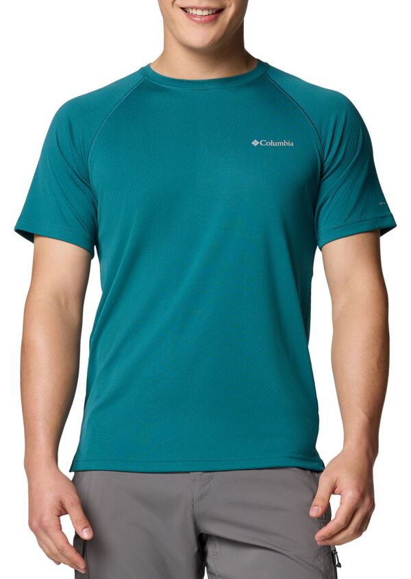コロンビア メンズ カジュアルパンツ ボトムス Columbia Men's Alpine Chill Pro Short Sleeve Crew River Blue