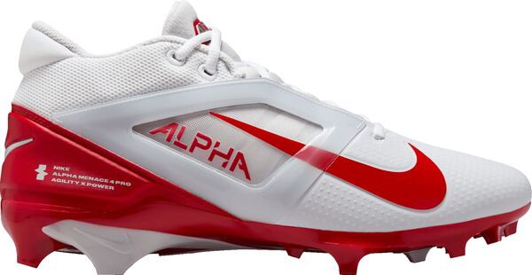 ナイキ メンズ スニーカー シューズ Nike Alpha Menace 4 Pro Football Cleats White/University Red