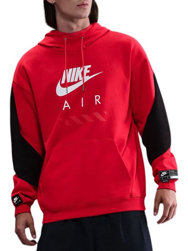 ナイキ メンズ パーカー・スウェット アウター Nike Men's Air Fleece Pullover Hoodie University Red