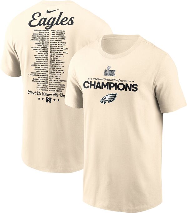 ナイキ レディース Tシャツ トップス Nike Adult 2024-25 NFC Champions Philadelphia Eagles Roster T-Shirtの通販は 10,110円