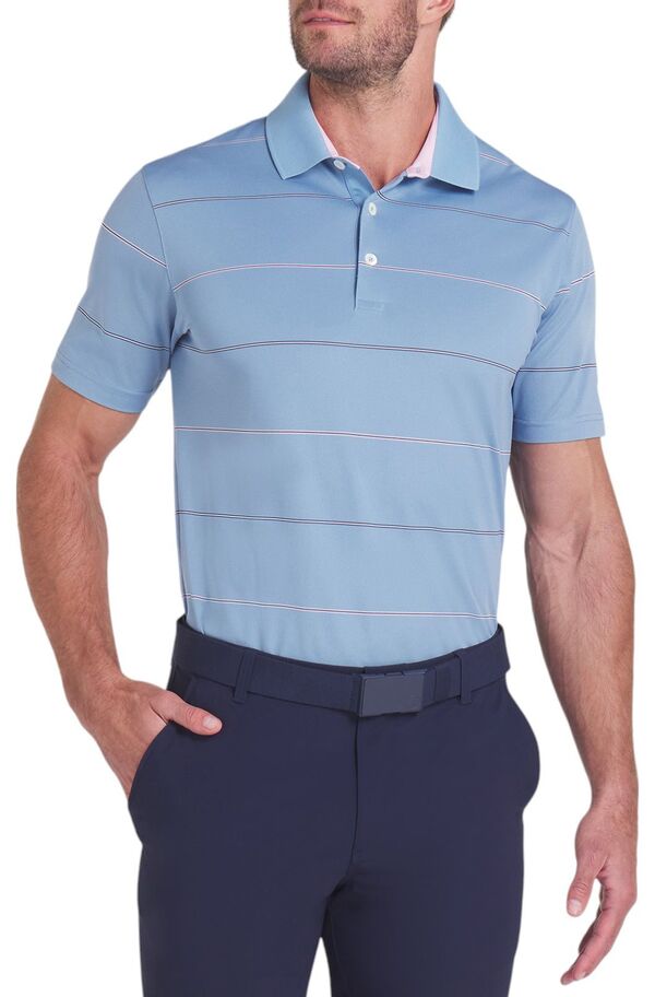 プーマ メンズ ポロシャツ トップス PUMA X Arnold Palmer Men's Rugby Stripe Golf Polo Zen Blueの通販は