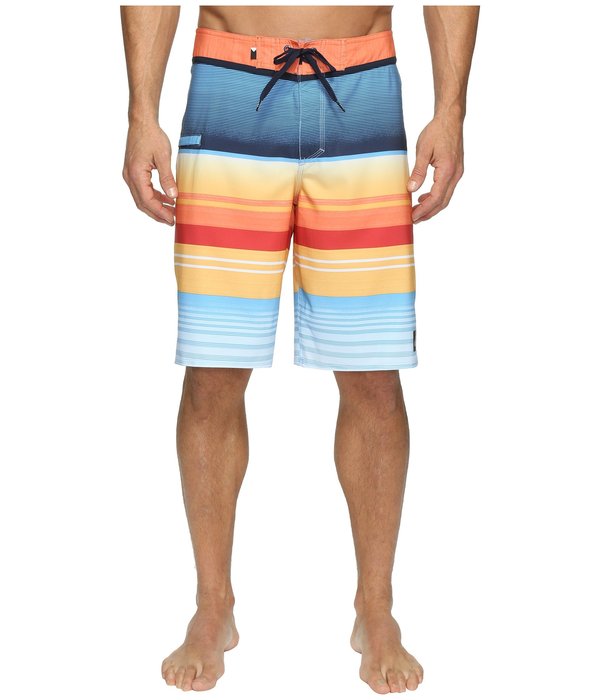 クイックシルバー メンズ ハーフパンツ・ショーツ 水着 Everyday Stripe Vee 21" Boardshorts Nasturticmの通販は