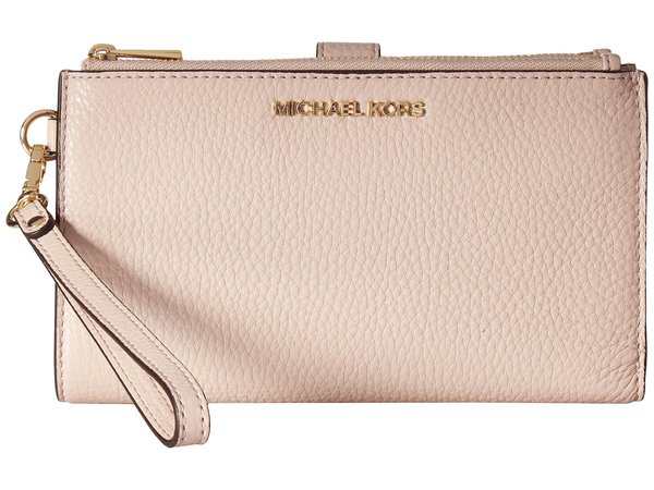 マイケルコース レディース ハンドバッグ バッグ Adele Double-Zip Wristlet 7+ Soft Pink