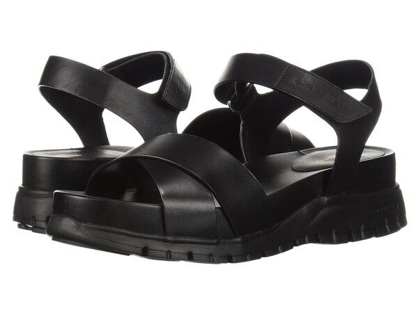 コールハーン レディース サンダル シューズ Zerogrand Crisscross Sandal Black Leather/B