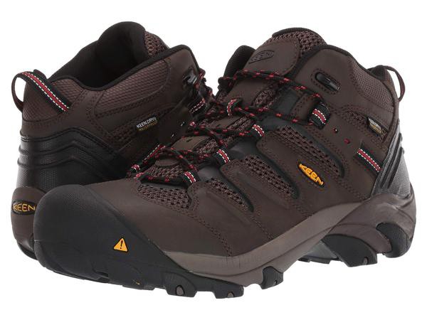 キーン メンズ スニーカー シューズ Lansing Mid Waterproof Steel Toe Cascade Brown/Bの通販は