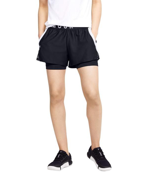 アンダーアーマー レディース ハーフパンツ・ショーツ ボトムス Play Up 2-in-1 Shorts Black/Black/Whiの通販は