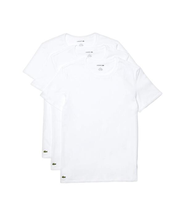 ラコステ メンズ シャツ トップス 3-Pack Crew Neck Regular Fit Essential T-Shirt White