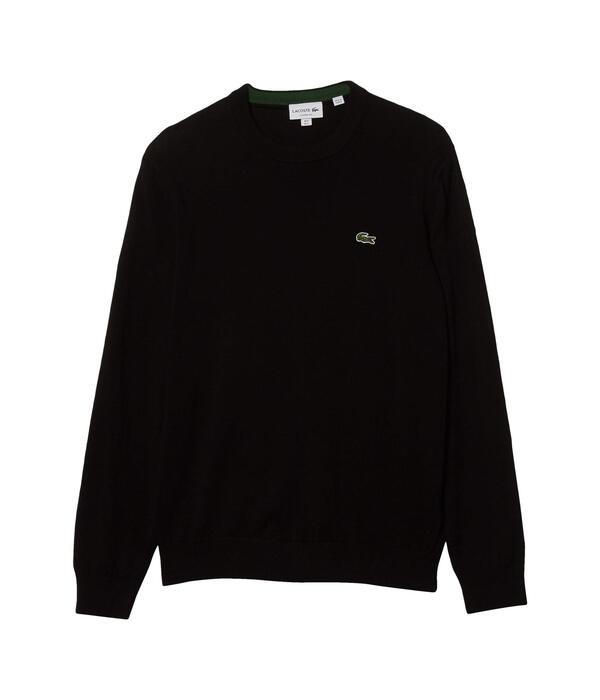 ラコステ メンズ ニット・セーター アウター Long Sleeve Crew Neck Sweater Black