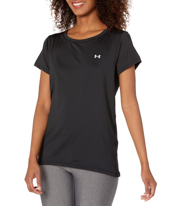 アンダーアーマー レディース シャツ トップス HeatGearR ArmourR Short Sleeve Black/Metallicの通販は