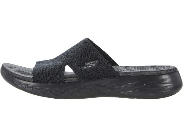 スケッチャーズ レディース サンダル シューズ On-The-Go 600 Stretch Knit Slide Black