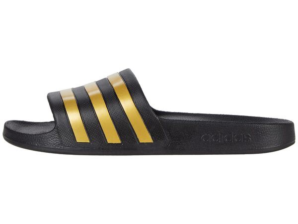 アディダス メンズ サンダル シューズ Adilette Aqua Slides Black/Gold Meta