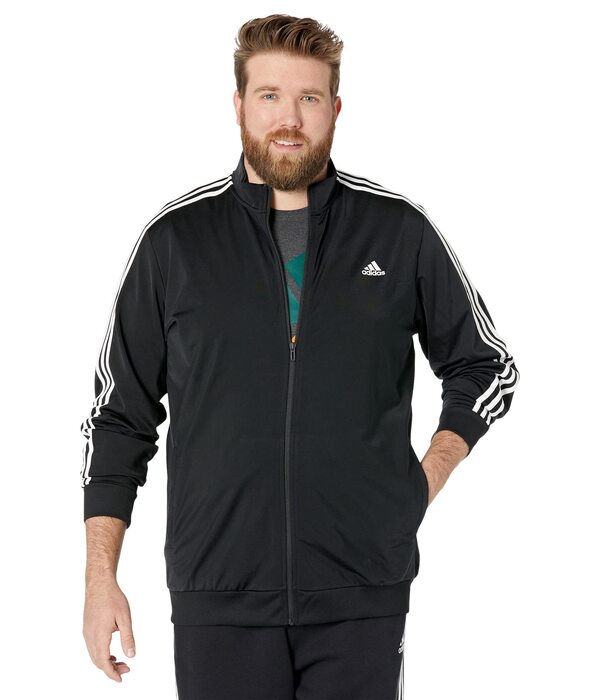 アディダス メンズ コート アウター Essentials 3-Stripes Tricot Track Jacket Black/White 1の通販は