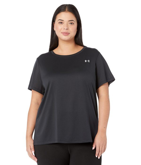 アンダーアーマー レディース シャツ トップス Plus Size Tech Solid Short Sleeve Crew Black/Metallic