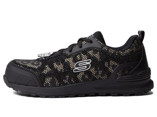 スケッチャーズ レディース スニーカー シューズ Bulklin - Lyndale Composite Toe Black/Leopard