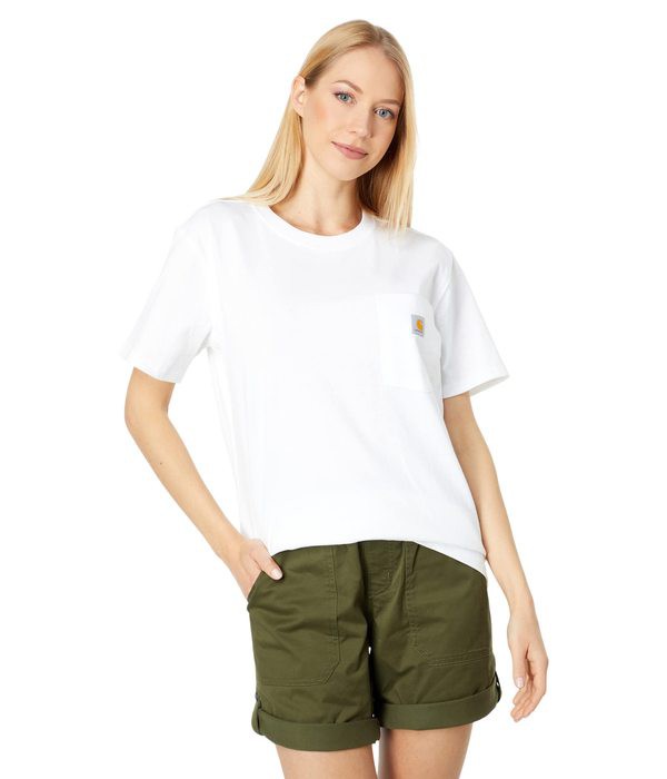カーハート レディース シャツ トップス WK87 Workwear Pocket Short Sleeve T-Shirt Whiteの通販は