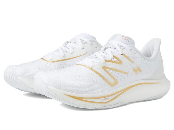 ニューバランス レディース スニーカー シューズ FuelCell Rebel v3 White/Gold Meta