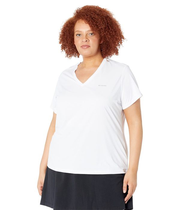 コロンビア レディース シャツ トップス Plus Size Hike Short Sleeve V-Neck White