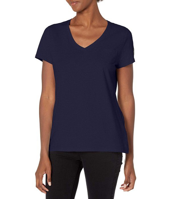 カルバンクライン レディース シャツ トップス Women's Short Sleeve Cropped Logo T-Shirt Navy Obsession