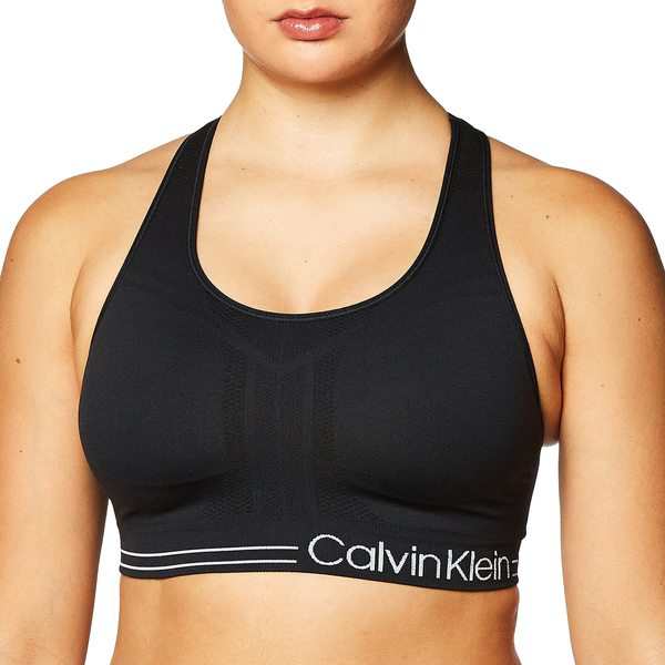 カルバンクライン レディース ブラジャー アンダーウェア Women's Premium Performance Moisture Wicking Medium Impact Sports Bra Blac