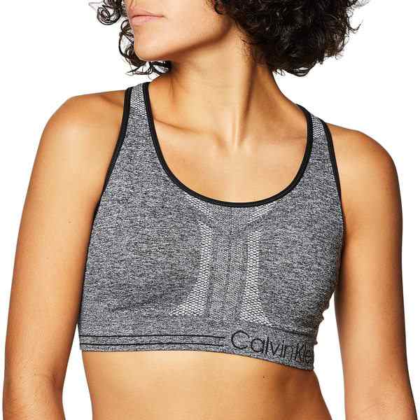 カルバンクライン レディース ブラジャー アンダーウェア Women's Premium Performance Moisture Wicking Medium Impact Sports Bra Heat