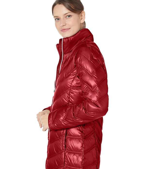 カルバンクライン レディース コート アウター Women's Chevron Quilted Packable Down Jacket (Standard and Plus) Pearlized Crims