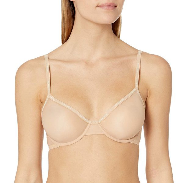 カルバンクライン レディース ブラジャー アンダーウェア Women's Sheer Marquisette Unlined Demi Bra Bare