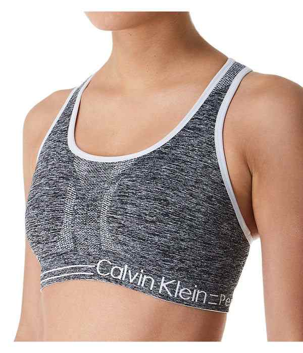 カルバンクライン レディース ブラジャー アンダーウェア Women's Performance Moisture Wicking Medium Impact Reversible Seamless Spo