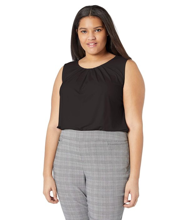 カルバンクライン レディース シャツ トップス Women's Plus Size Pleat Neck Cami Blackの通販は 16,480円