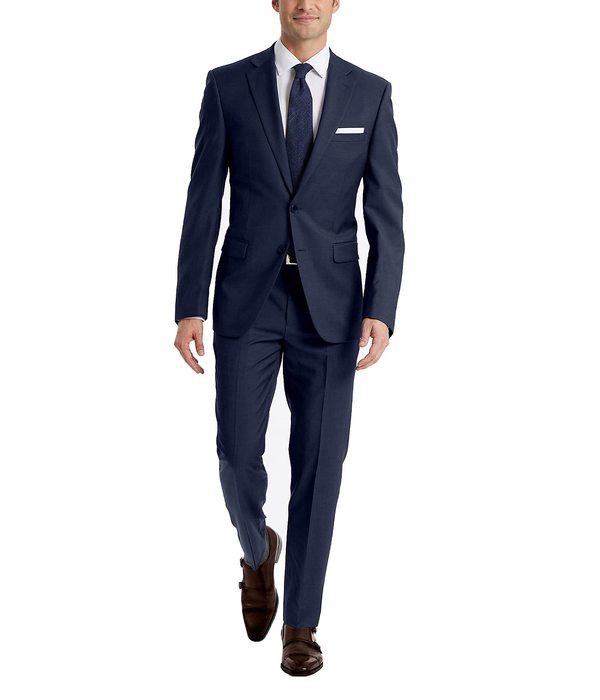 カルバンクライン メンズ カジュアルパンツ ボトムス Mens Slim Fit Suit Separates Solid Medium Bl