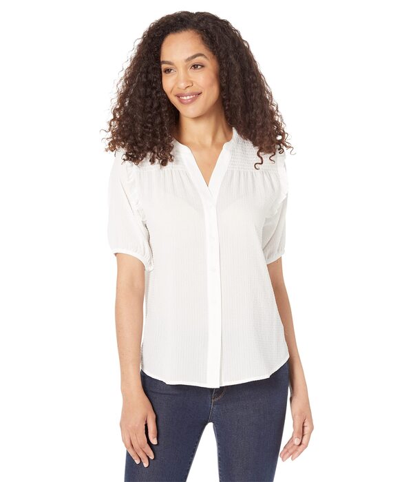 トミー ヒルフィガー レディース シャツ トップス Short Sleeve Smock Yoke Top Ivoryの通販は