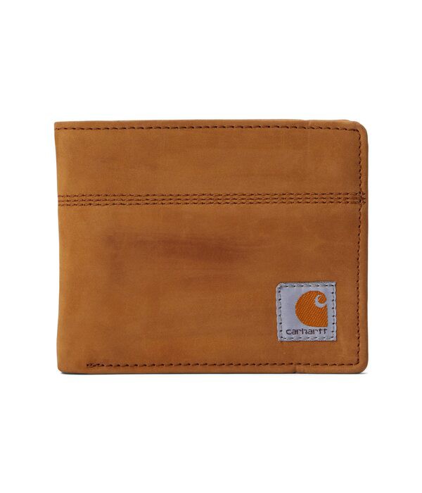 カーハート メンズ 財布 アクセサリー Saddle Leather Bifold Wallet Brown