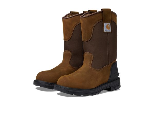 カーハート メンズ ブーツ・レインブーツ シューズ Ironwood Waterproof 11" Soft Toe Wellington Bison Brown Oilの通販は