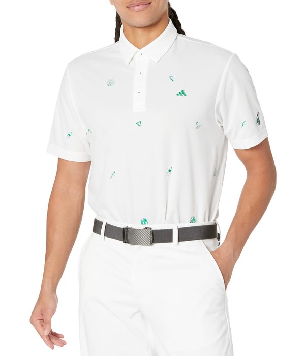 アディダス メンズ シャツ トップス Aeroready Play Green Monogram Polo Whiteの通販は