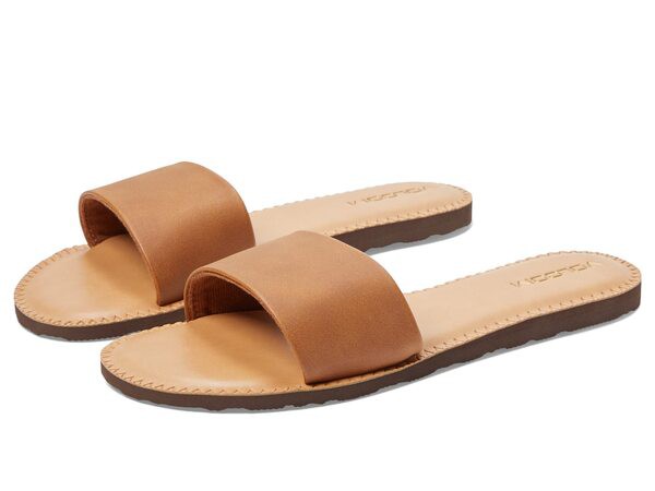 ボルコム レディース サンダル シューズ Simple Slide Sandals Tan 1