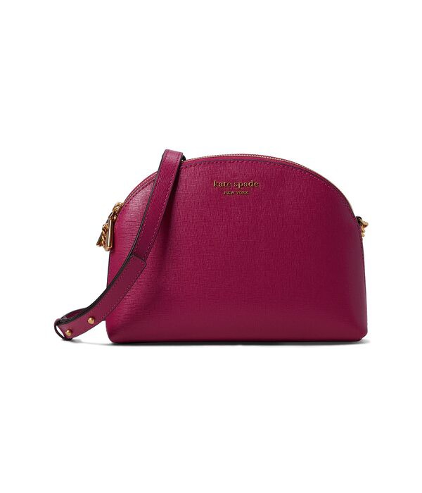 ケイトスペード レディース ハンドバッグ バッグ Morgan Saffiano Leather Double Zip Dome Crossbody Plum Liqueur