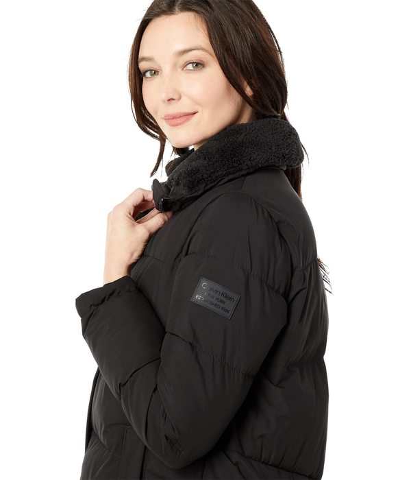 カルバンクライン レディース コート アウター A-Line Stretch Puffer Black