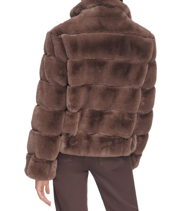 カルバンクライン レディース コート アウター Short Zip Faux Fur Brownの通販は カルバンクライン レディース コート アウター Short Zip Faux Fur Brownの通販は