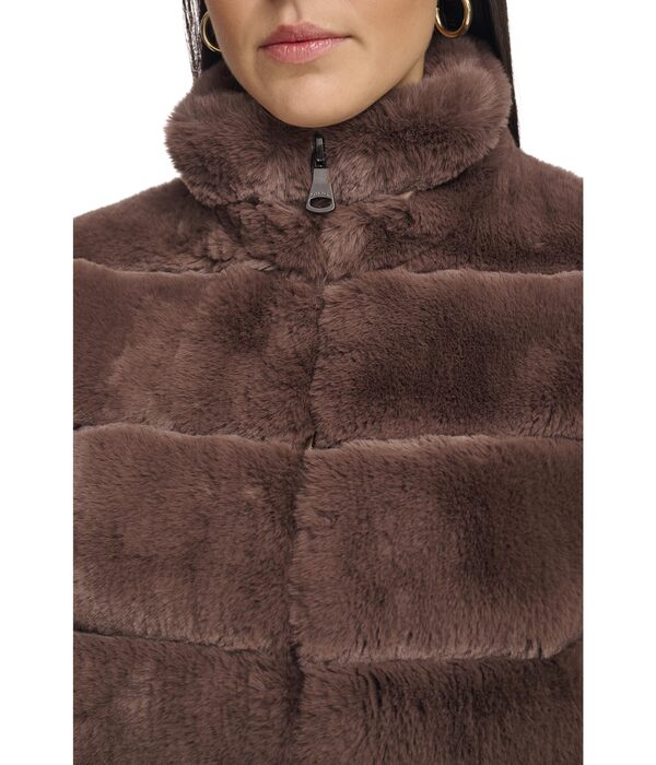 カルバンクライン レディース コート アウター Short Zip Faux Fur Brownの通販は カルバンクライン レディース コート アウター Short Zip Faux Fur Brownの通販は
