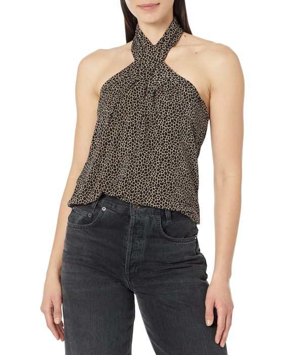 マイケルコース レディース シャツ トップス Micro Giraffe Halter Neck Tank Khaki