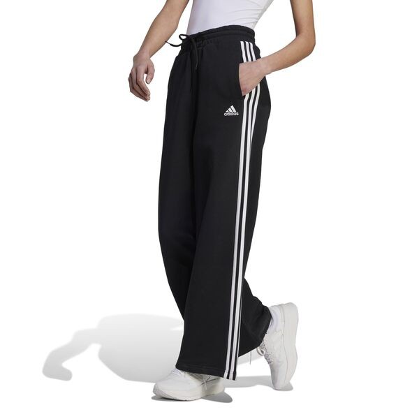 アディダス レディース カジュアルパンツ ボトムス 3-Stripes French Terry Wide Pants Black/White