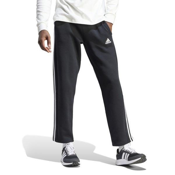 アディダス メンズ カジュアルパンツ ボトムス Essentials Fleece Open Hem 3-Stripes Pants Blackの通販は