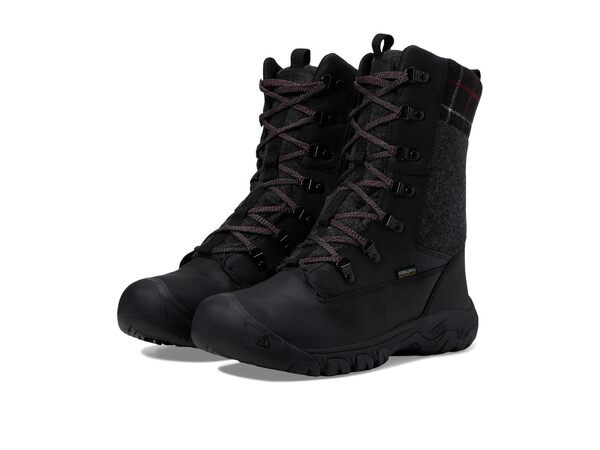 キーン レディース ブーツ・レインブーツ シューズ Greta Tall Boot Waterproof Black/Black Pla