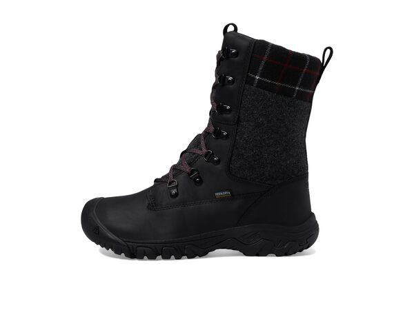 キーン レディース ブーツ・レインブーツ シューズ Greta Tall Boot Waterproof Black/Black Pla