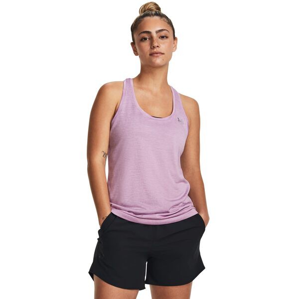 アンダーアーマー レディース シャツ トップス UA Tech Tank Top - Twist Fresh Orchid/Wh