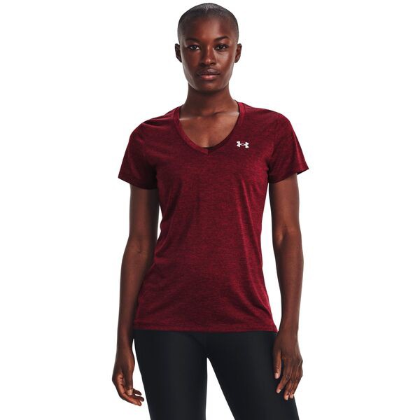 アンダーアーマー レディース シャツ トップス UA Tech Twist V-Neck Dark Maroon/Cor